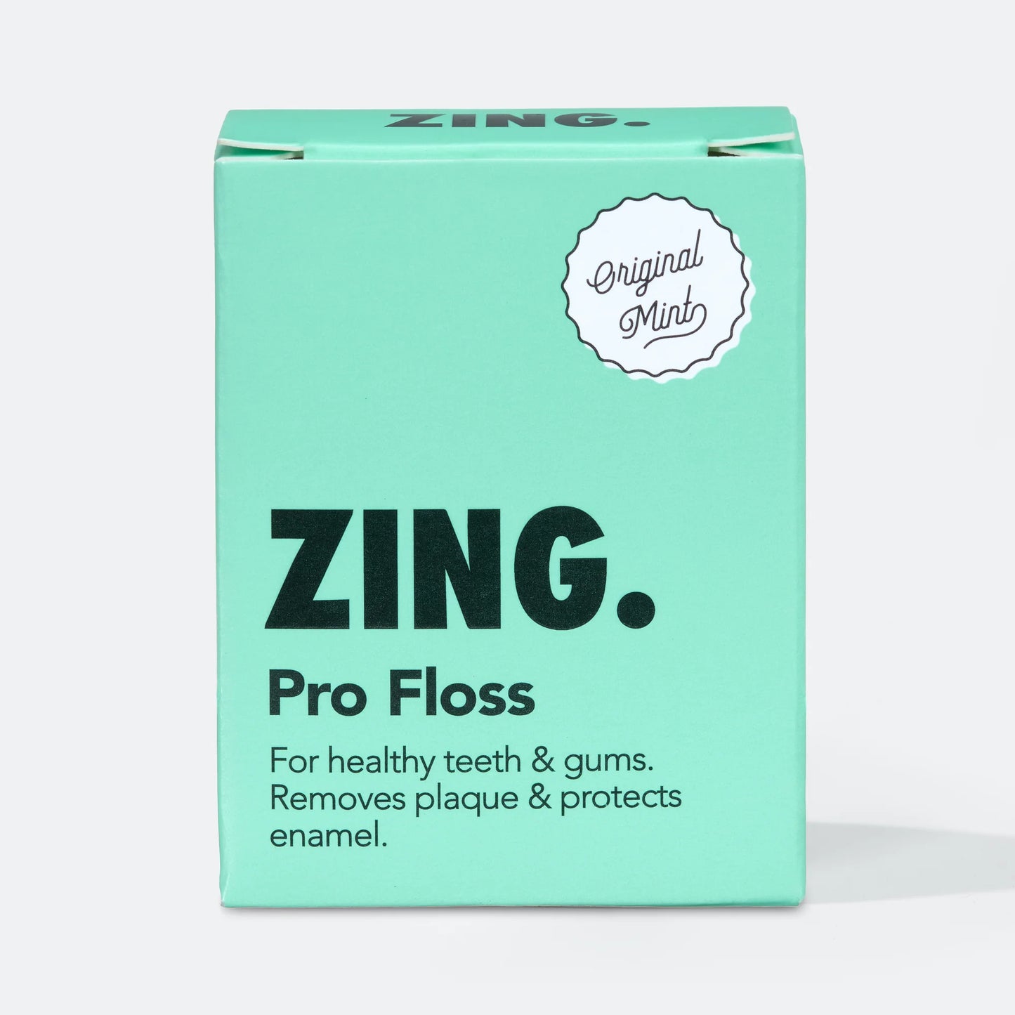 ZING Hap+ juodas išsiplečiantis dantų siūlas mėtos skonio, 25 m.