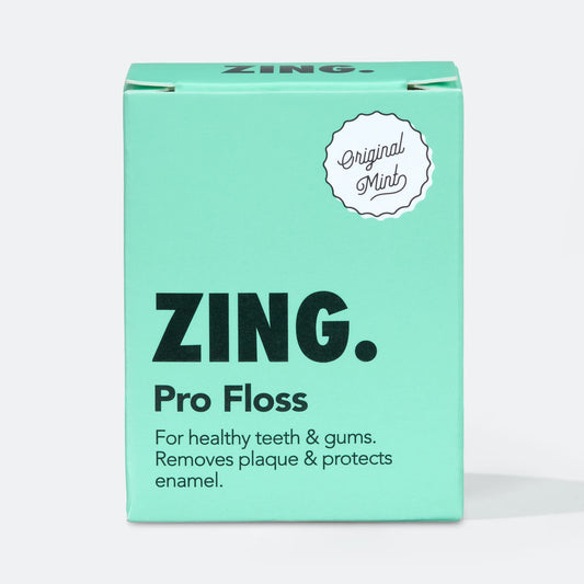ZING Hap+ juodas išsiplečiantis dantų siūlas mėtos skonio, 25 m.