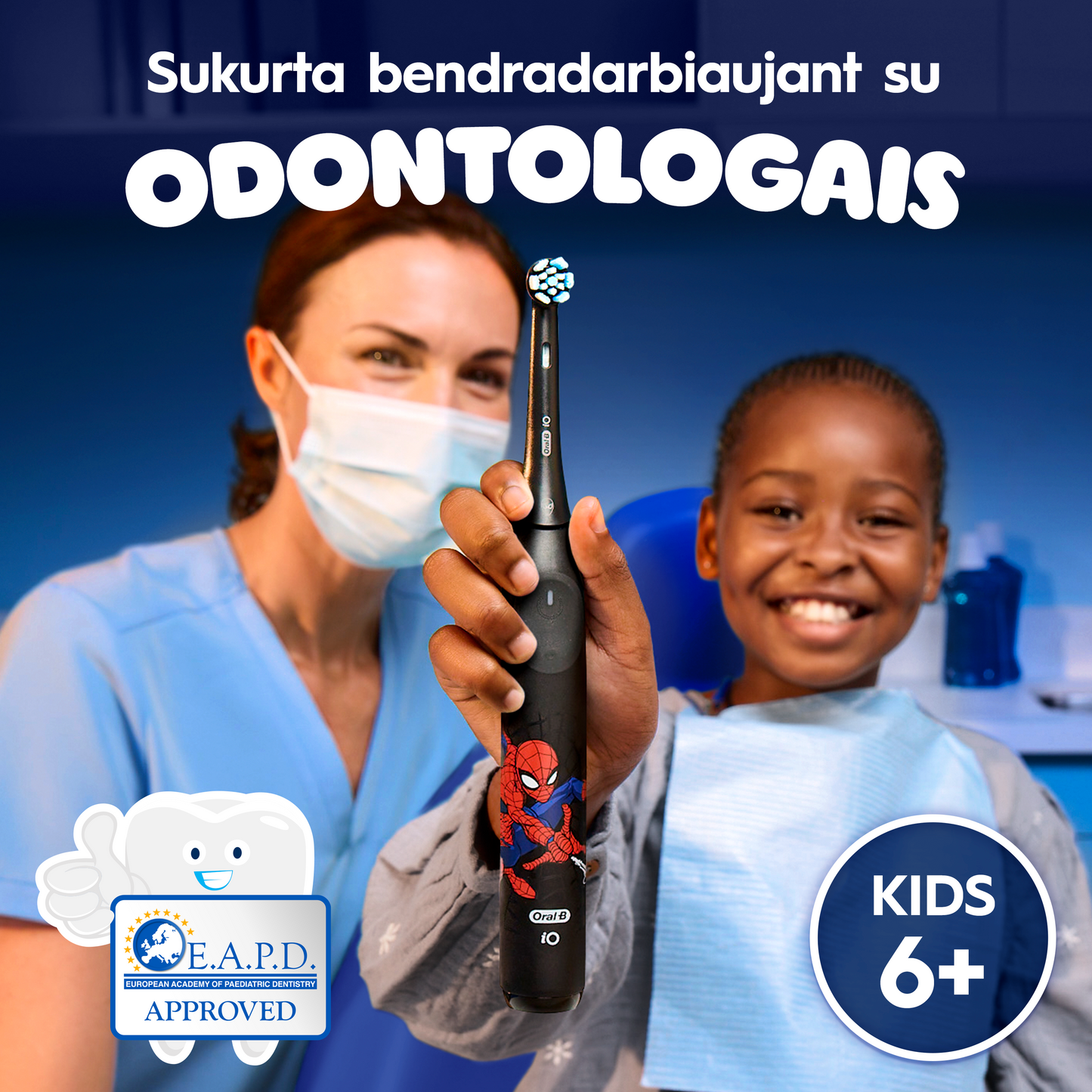 Oral-B iO Kids Disney Spiderman Elektrinis Dantų Šepetėlis +TC