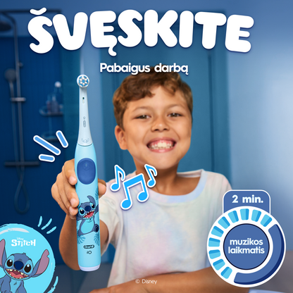 Oral-B iO Kids Disney Stitch Elektrinis Dantų Šepetėlis +TC